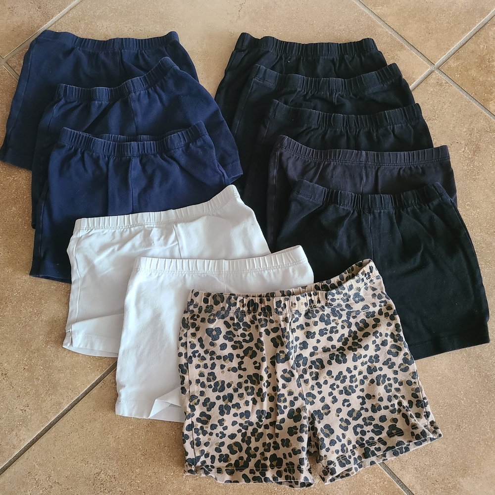 The Children's Place Kids Shorts - Black, White, Leopard Print